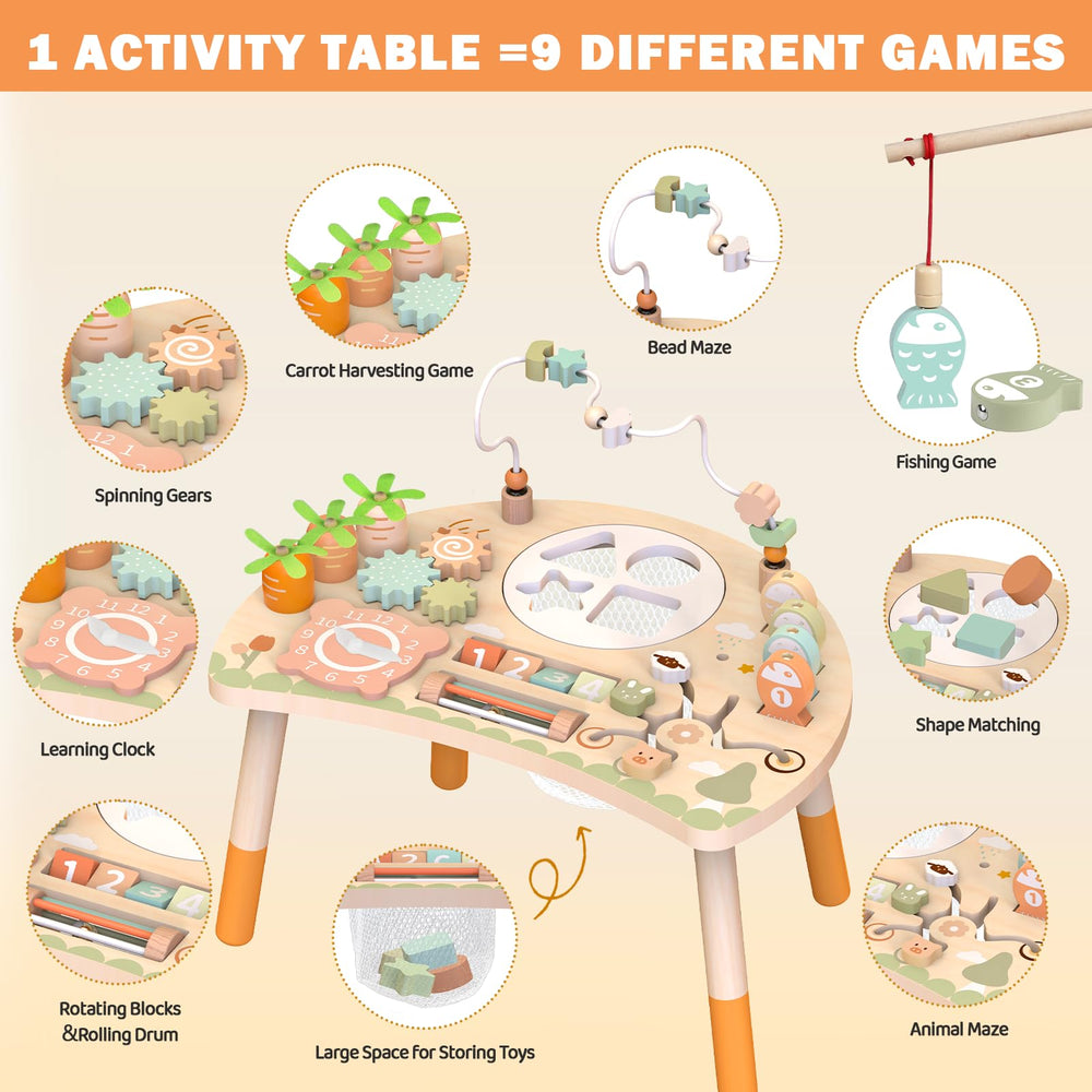 Weilim Activity Table magnetic fishing engages hand-eye coordination and concentration.