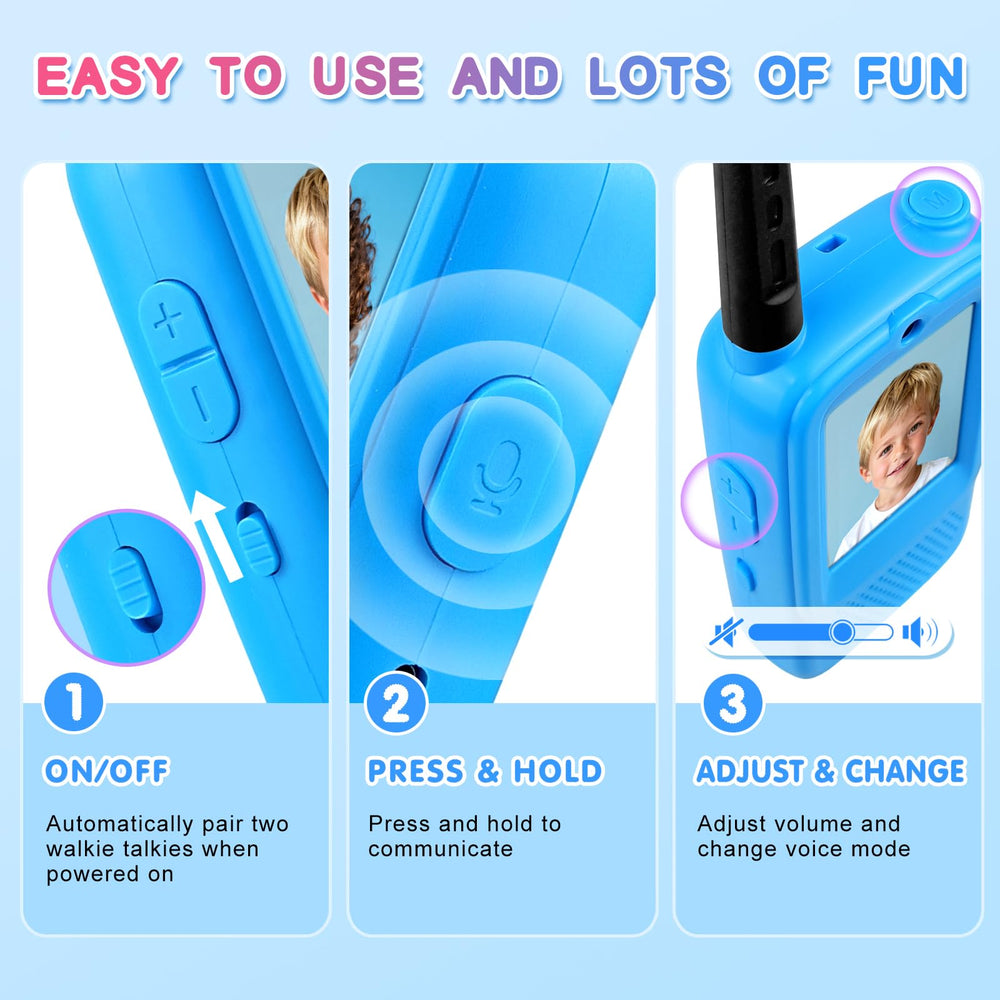 WEILNELL walkie talkies with voice changer add playful role-play during outings.
