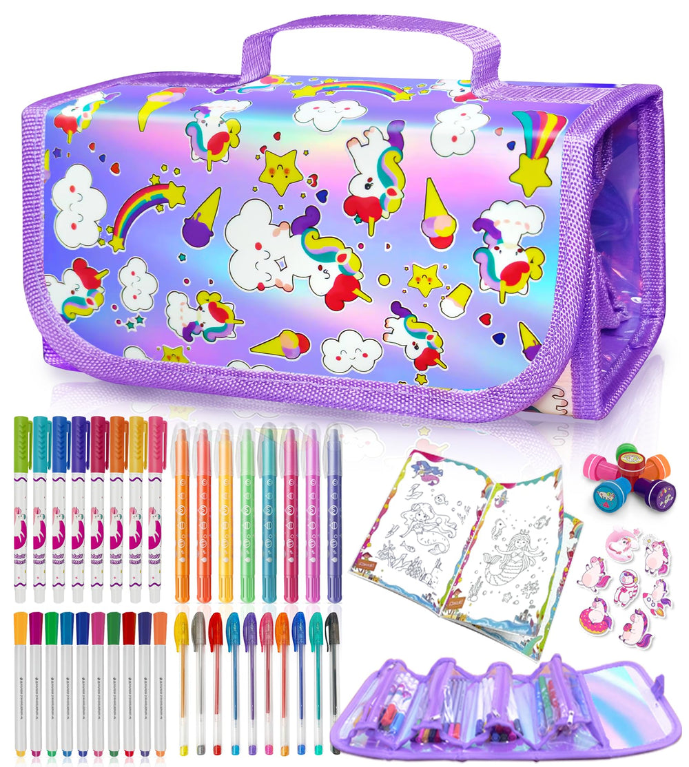 Weirtoya 56pcs markers with tote bag for easy storage and travel.