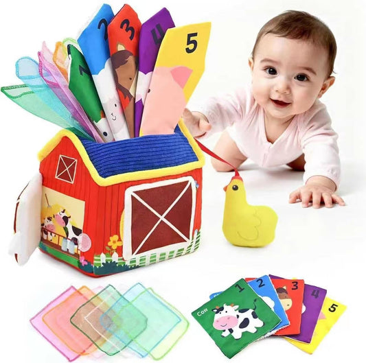 weirtoya baby tissue box toy shows colorful crinkle papers to boost sensory exploration