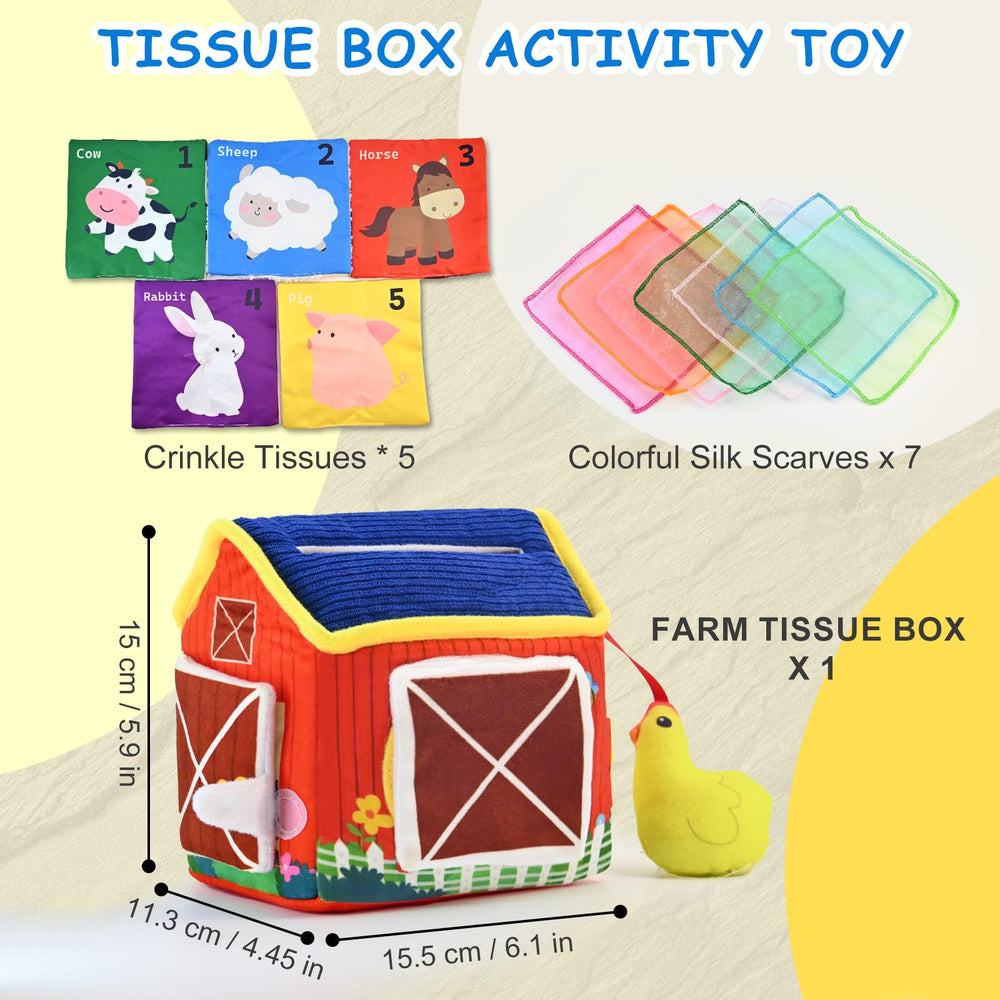 weirtoya tissue box toy with reinforced stitching for durability