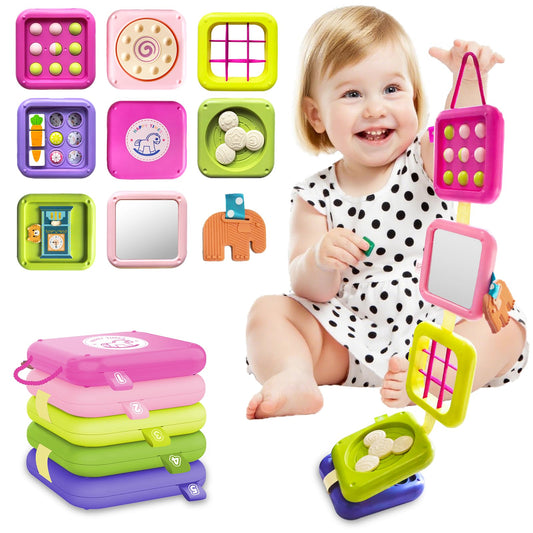 weirtoya Busy Board front view promotes portable, screen-free play for curious toddlers