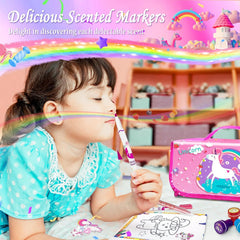 Weirtoya 16-page coloring book pairs with washable markers for mess-free creativity.