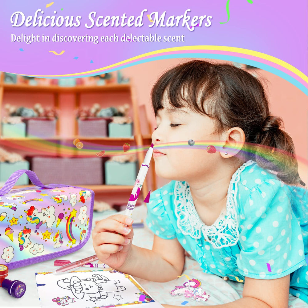 Weirtoya gift-ready unicorn scented markers for kids.