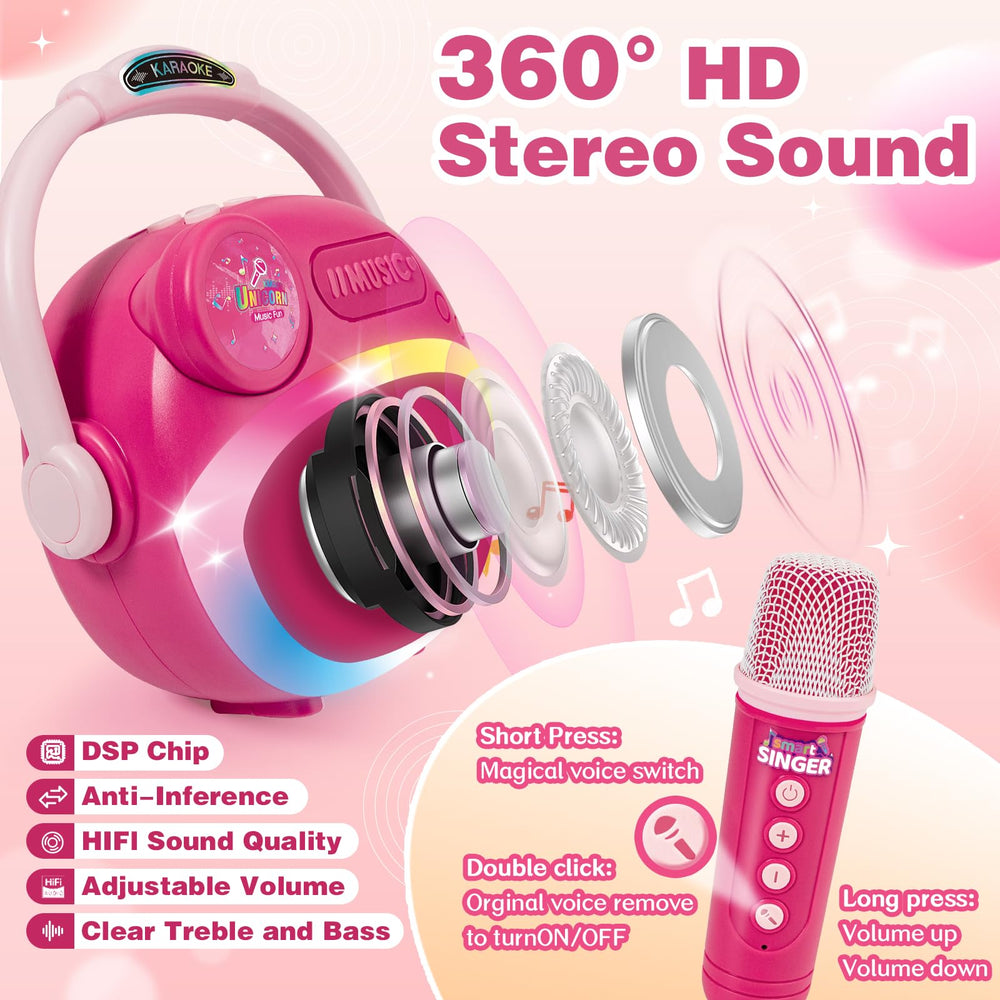 Weirtoya mini karaoke LED lights beat with rhythm for lively performances.