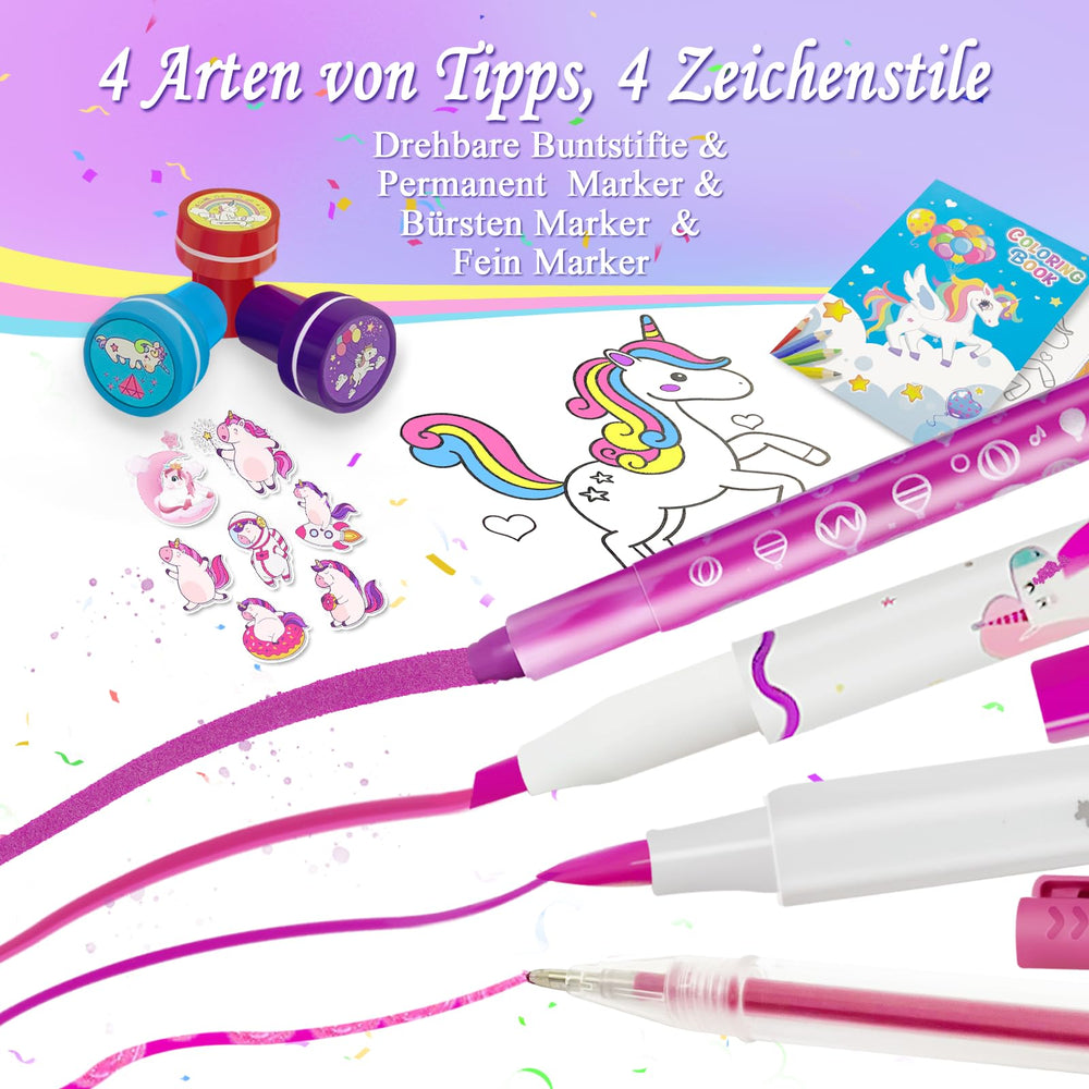 Weirtoya unicorn stamps and stickers inspire imaginative designs.