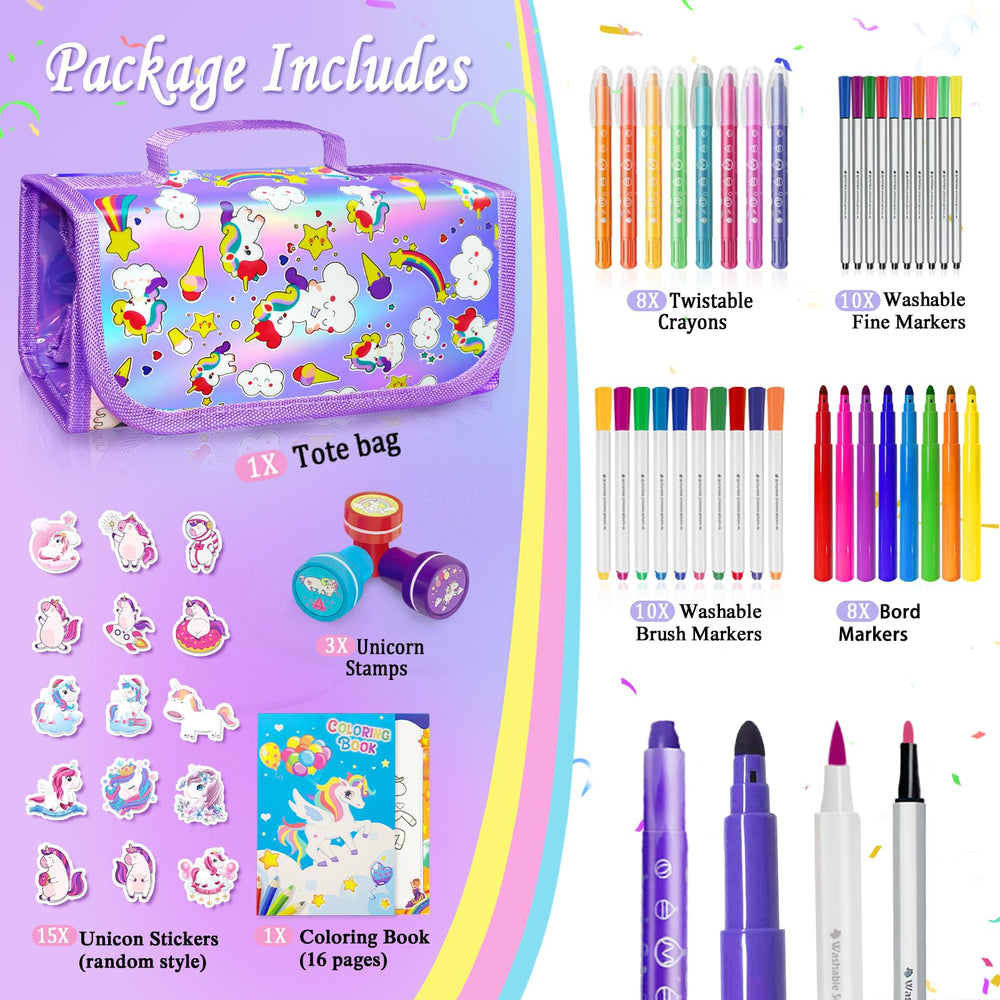 Weirtoya washable fine markers for mess-free coloring at home or school