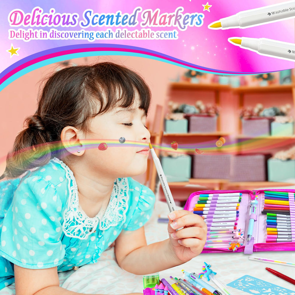 Weirtoya washable markers assorted colors for drawings, doodles, and crafts.