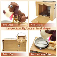 Wekity Hungry Dog Piggy Bank on desk decorative display