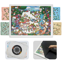 WELGEE puzzle board top view showing large 35x27 inch surface for 1500 pieces