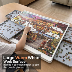 WELGEE puzzle board soft white surface offers clear piece visibility