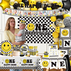Wellspar One Happy Dude backdrop for a joyful party backdrop