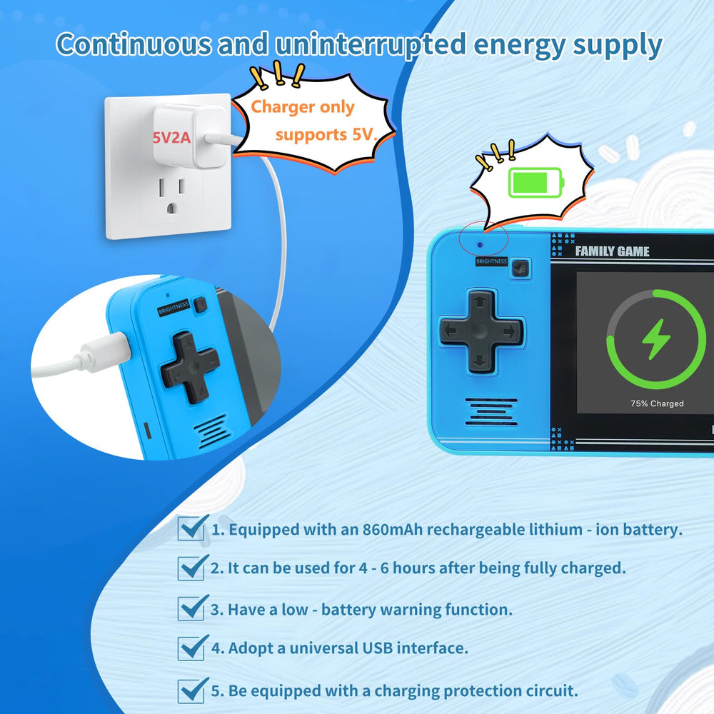 WELLST·G 3-inch LCD screen delivers clear visuals for retro gaming on the move.