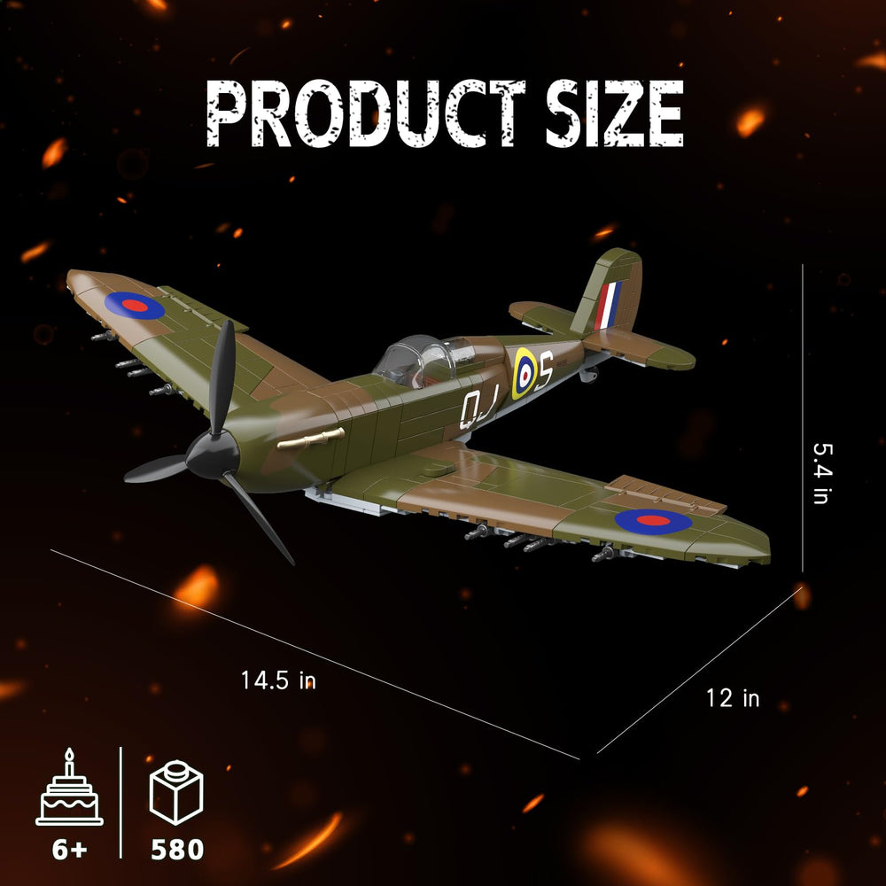 WEMEWEME Spitfire display piece ideal for shelves, desks, and educational collections.