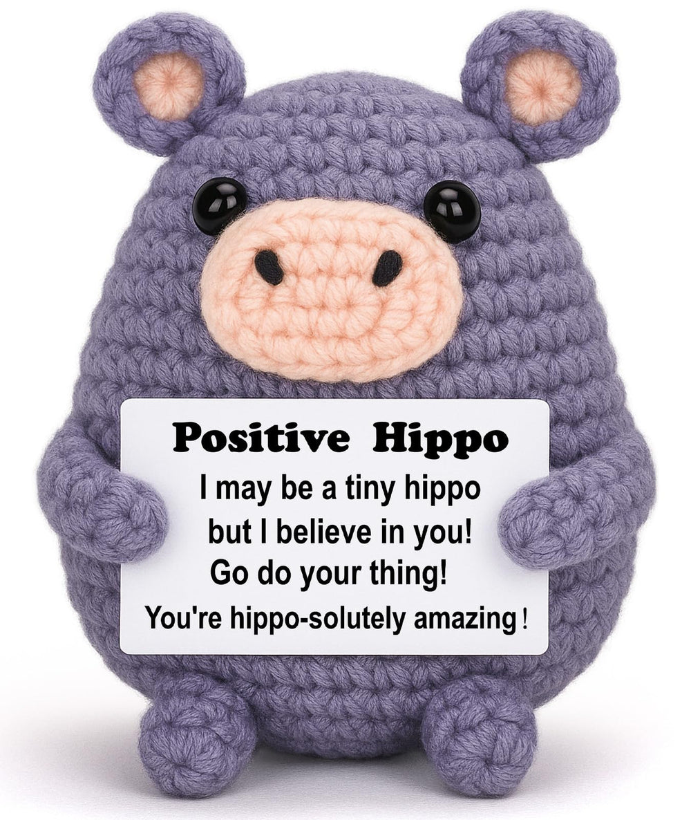 Weming gray hippo amigurumi makes a delightful stocking stuffer
