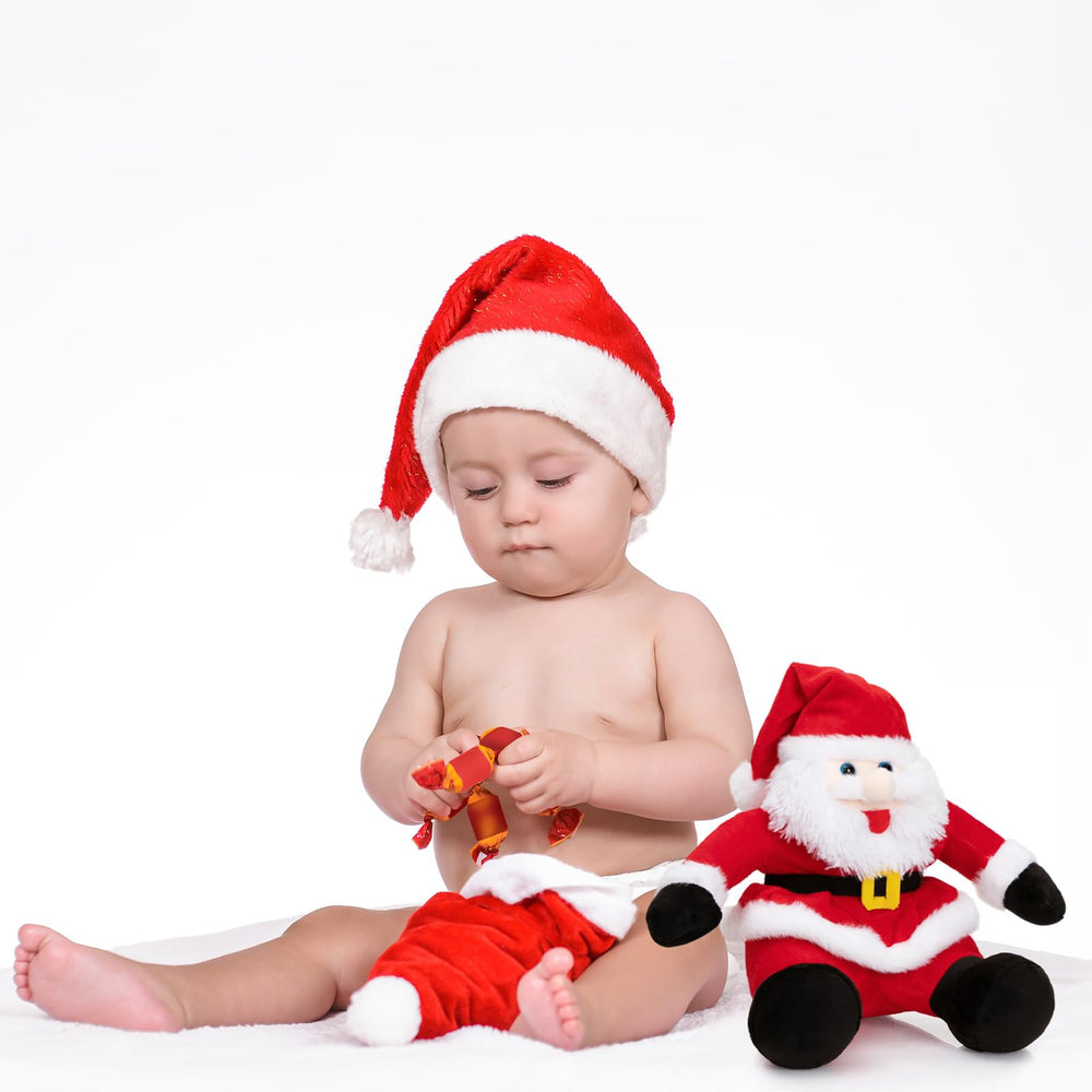 WENMOTDY Santa plush 11-inch size ideal for compact decor.