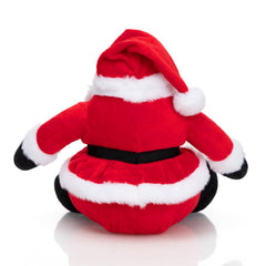 WENMOTDY Santa plush dressed in red suit adds festive mood.