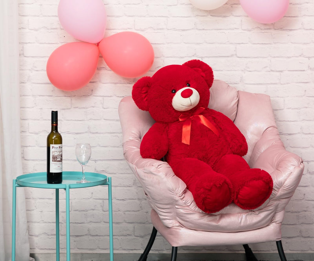 WENMOTDY teddy bear red ears and nose add playful charm.