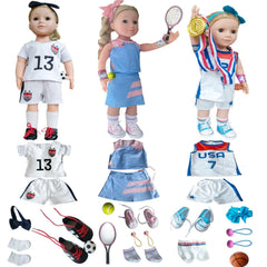 Wenzhuo 18in doll football outfit for active play and role-playing scenarios.