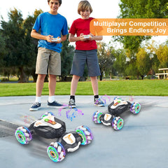 Weocar RC stunt car 4WD with roller tires for better terrain handling