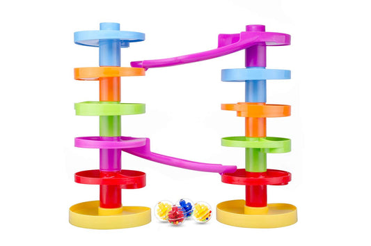 WEofferwhatYOUwant advanced ball drop toy assembly showing a setup for family STEM play