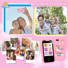WEOLULI kids smartphone pink package showcases a ready-to-gift set.