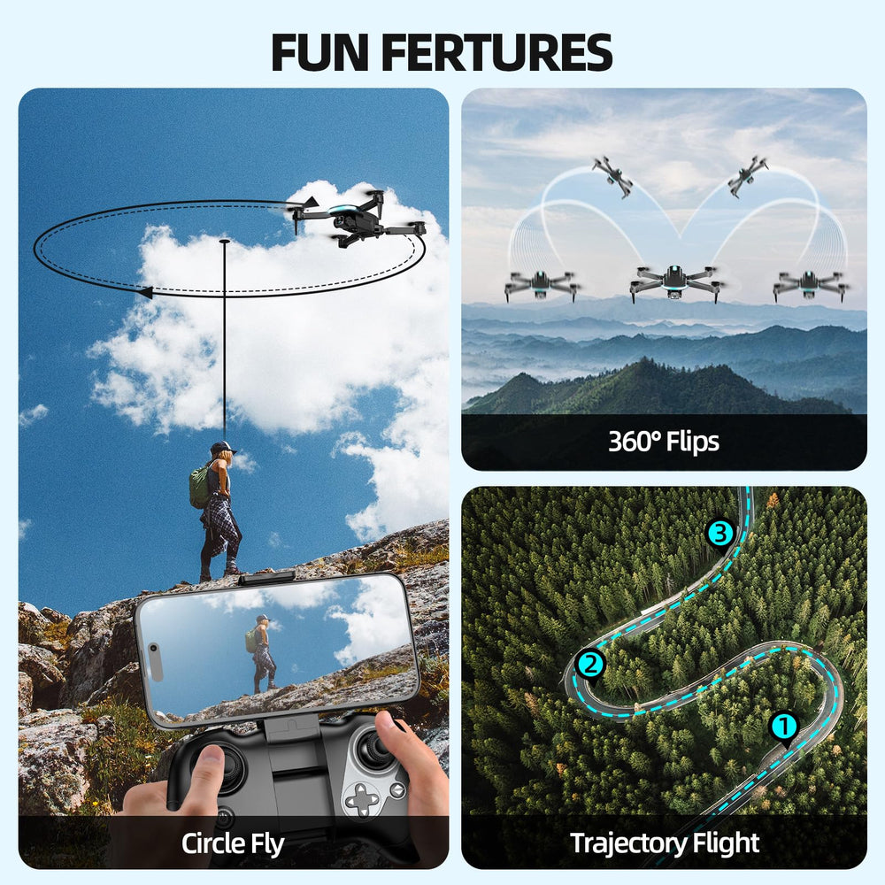 WEPETCO drone two batteries extend flight time up to 24 minutes