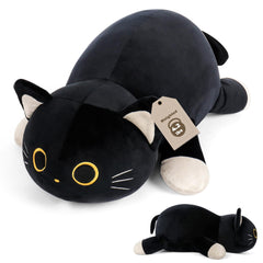 Wepop 24-inch black cat plush weighted for comforting hugs.