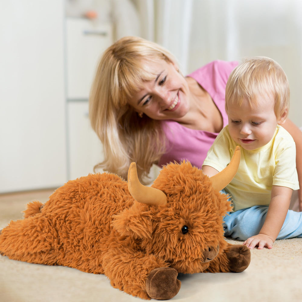 Wepop Highland Cow weighted plush ideal bedtime buddy for kids and adults