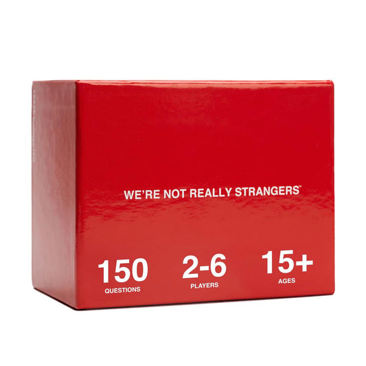 WE'RE NOT REALLY STRANGERS card game deck front for social nights and conversations