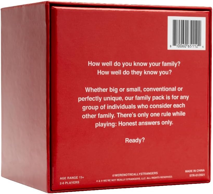 WE'RE NOT REALLY STRANGERS Family Edition Level 1 Perception prompts on table