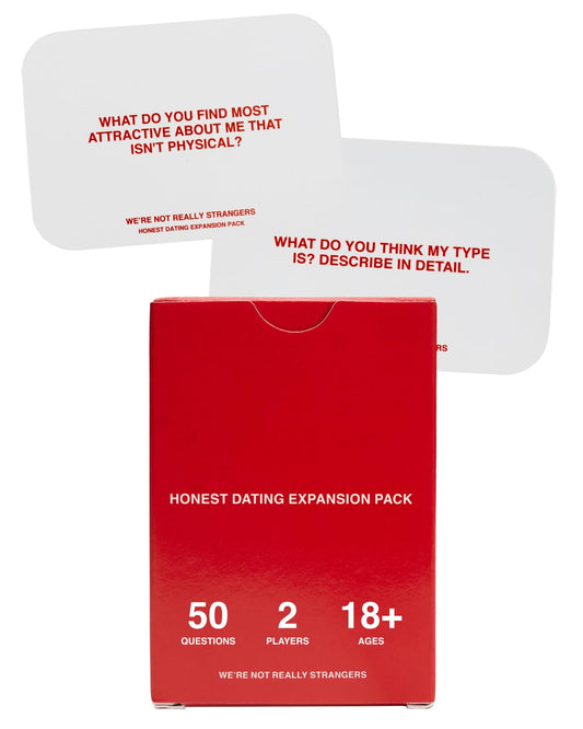 WE'RE NOT REALLY STRANGERS Honest Dating Expansion Pack cards spark meaningful date conversations.