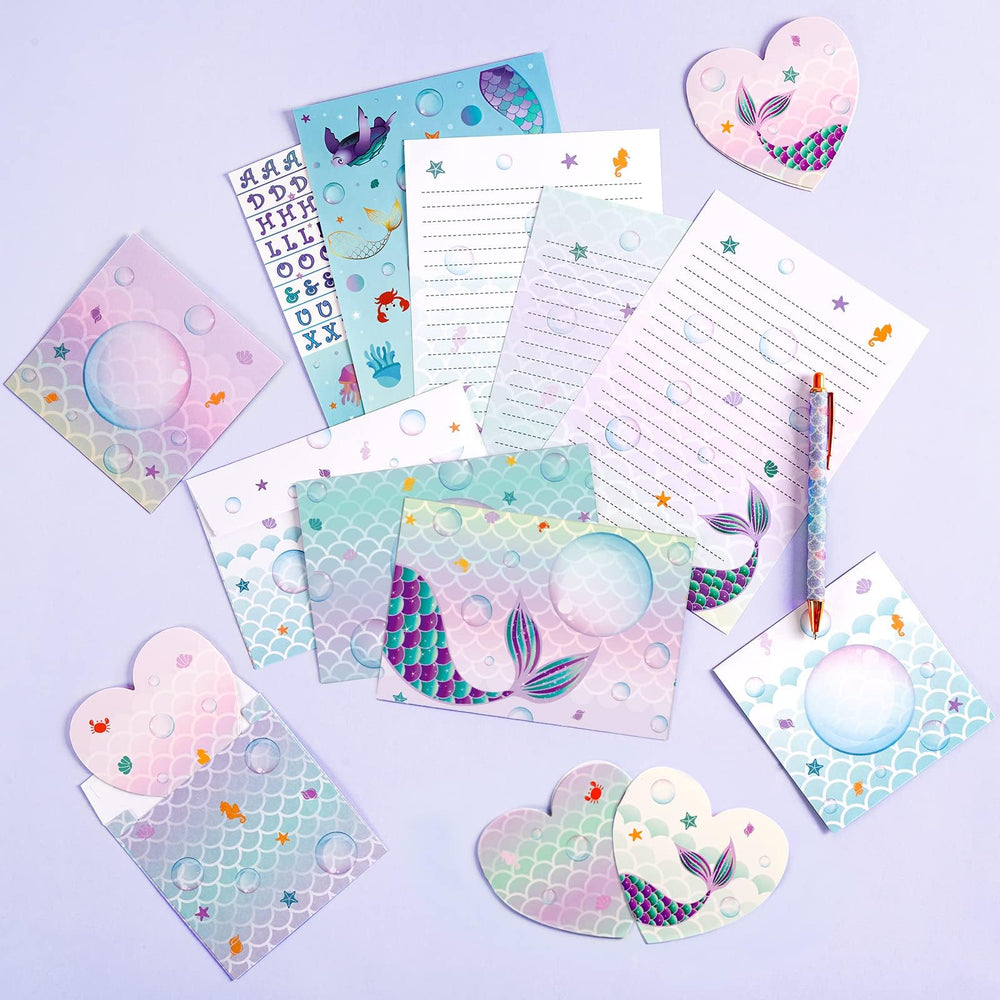 WERNNSAI Mermaid writing sheets provide smooth handwriting for invitations.