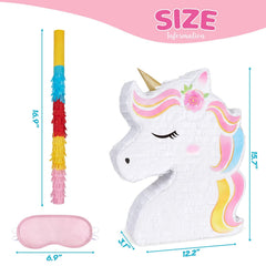 WERNNSAI Unicorn Piñata thick corrugated paper highlights durable construction.
