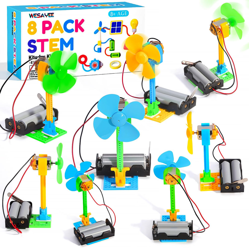 WESAYEE bulk STEM kits with eight fans spark independent circuit exploration.