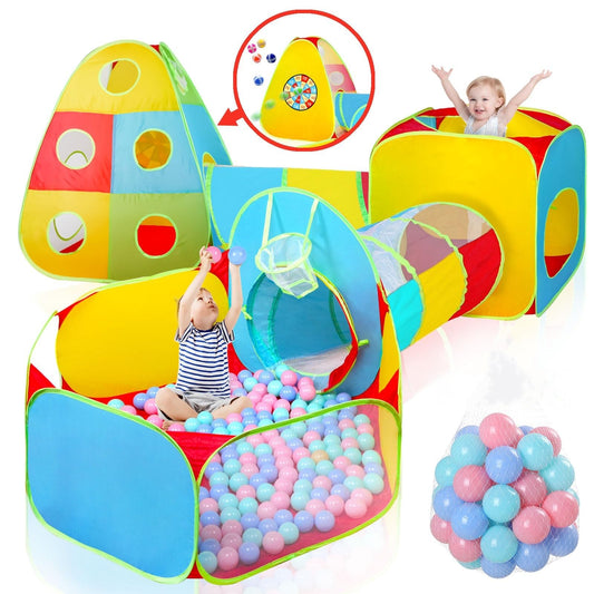 WESKMENS 5Pack play tent setup provides portable indoor playground fun.