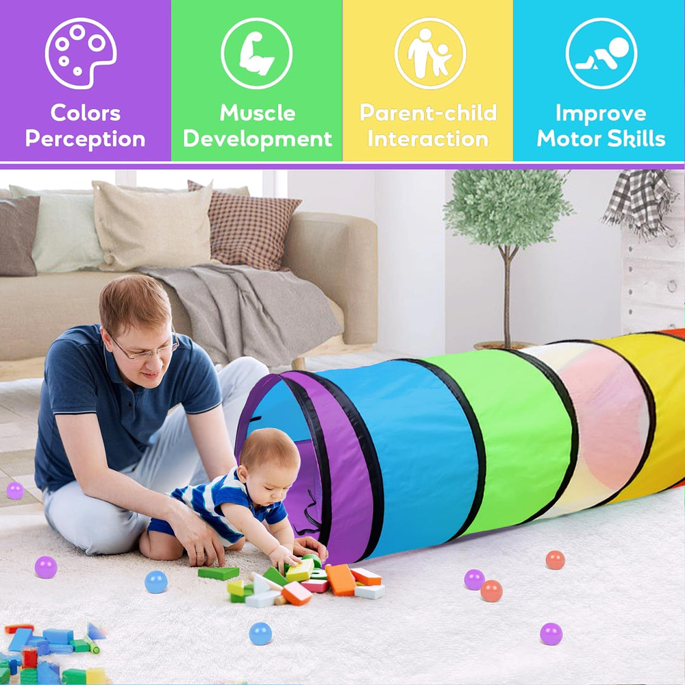 WESKMENS tunnel compatible with ball pit accessories for added play.