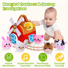 WETRBWEH Barn Farm crinkle paper texture enriches tactile exploration and sound discovery.