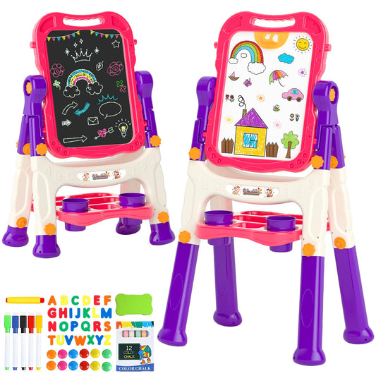 Weudear Kids Easel front view with dual surfaces for creative play
