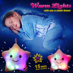 WEWILL 3-AA battery powered star provides a gentle, changeable glow.