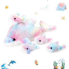 WEWILL rainbow dolphin bedroom decor pillow, adds color and comfort.
