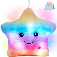 WEWILL 13-inch Twinkle Star pillow glowing softly for bedtime ambiance