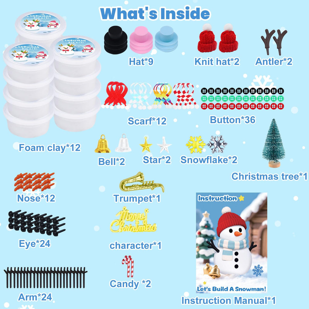 Wewwewa Snowman Kit kids crafting session with foam clay
