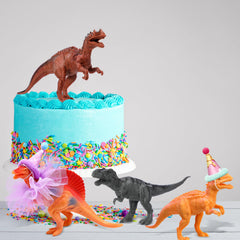 Weysat colorful dinosaur decor set enhances party tables with color.
