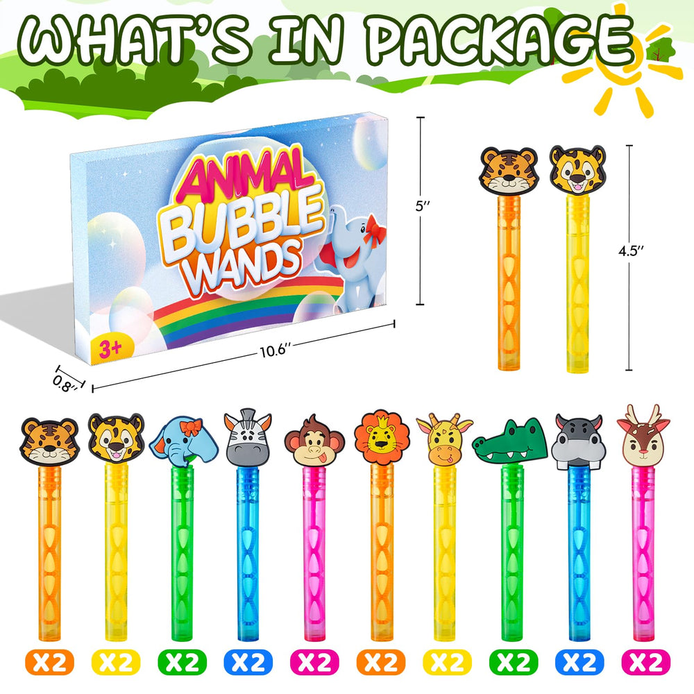 WHALEISLAND bubble wands featuring wild animal patterns for kids' parties