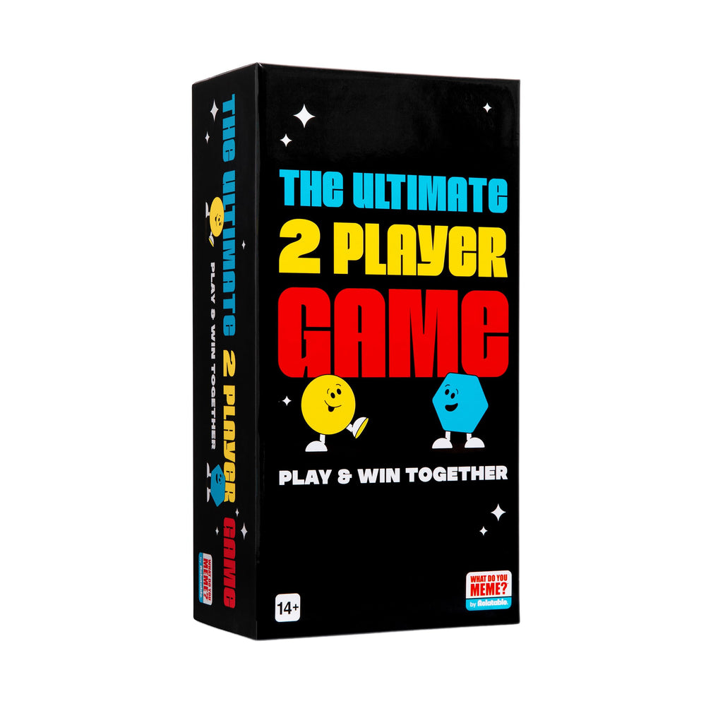 WHAT DO YOU MEME? Ultimate 2 Player Game box shown for quick setup and social fun.