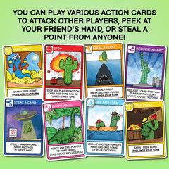 Compact box for What's The Point? The Cactus Card Game keeps fun portable for travel and quick sessions.