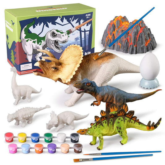 WhatStem 3D Dinosaurs Painting Kit Triceratops focus, ideal for imaginative painting.
