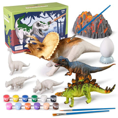 WhatStem 3D Dinosaurs Painting Kit Triceratops focus, ideal for imaginative painting.