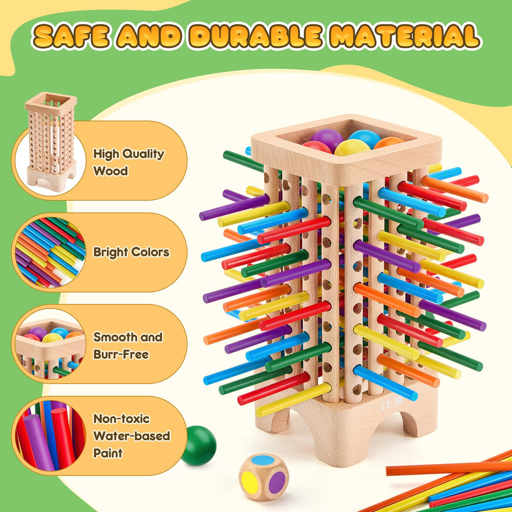 WhimsiPlay colorful wooden sticks supporting fine motor skills.